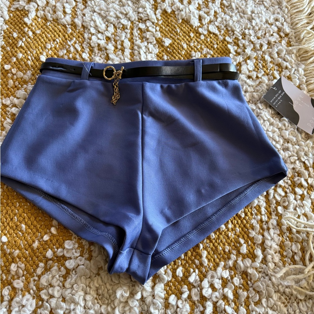 LOVE POEM BY BLOCK blue Jean Sexy Dressy Short Shorts N W Defects